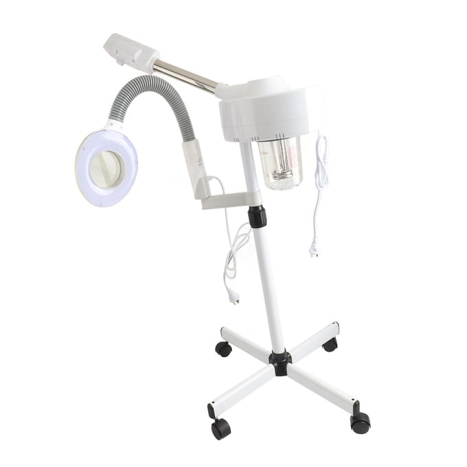 2-in-1 Geurstoomer & 3x Vergrootglas Hete O3 Machine Spa Salon Schoonheid AU Plug white