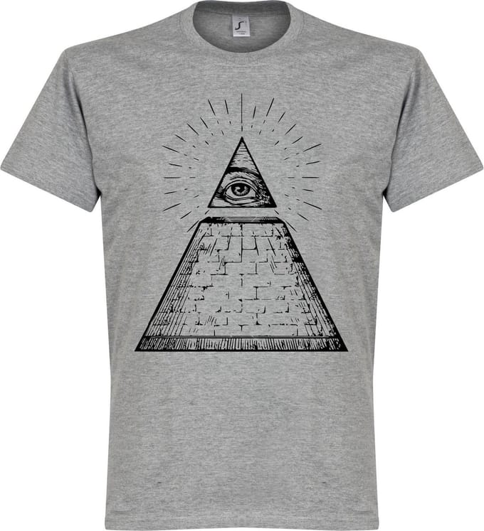 Alziend Oog T-Shirt - Grijs - XXL