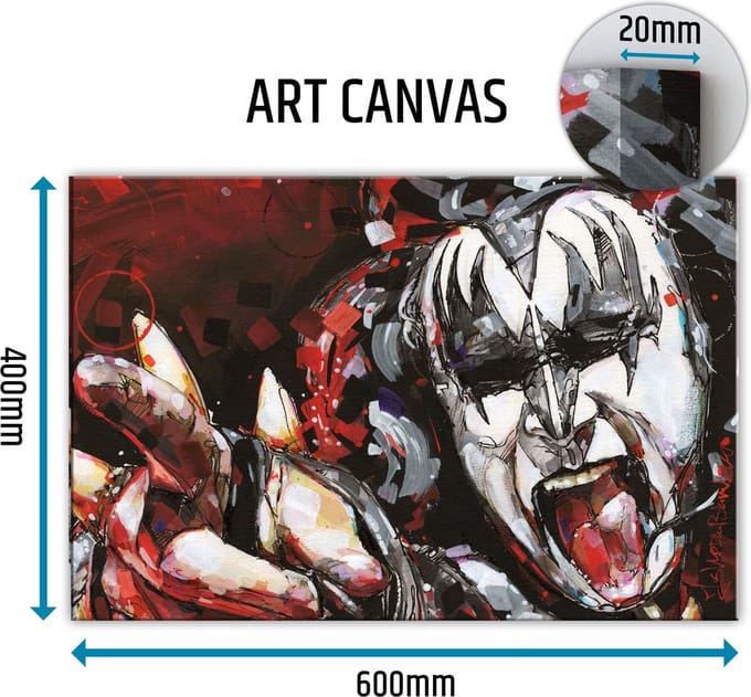 Gene Simmons canvas schilderij 60x40 cm