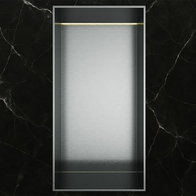 Hotbath &More Inbouwnis - 30 x 15 x 10 cm - Frameless - met LED-verlichting - RVS 316