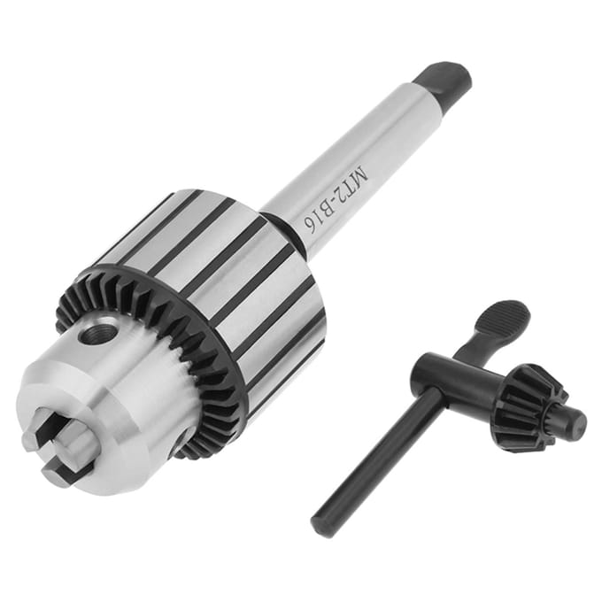 113mm Capaciteit Carbide Staal MT2B16 Arbor Sleuteltype Boorkop Mini Draaibank Gereedschap zwart