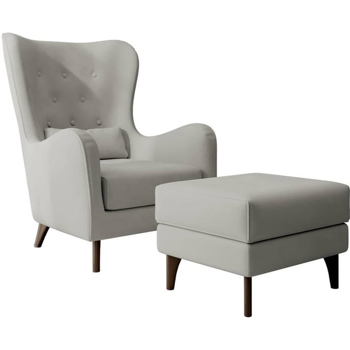 Fauteuil met hocker Casara velvet | NADUVI Collection