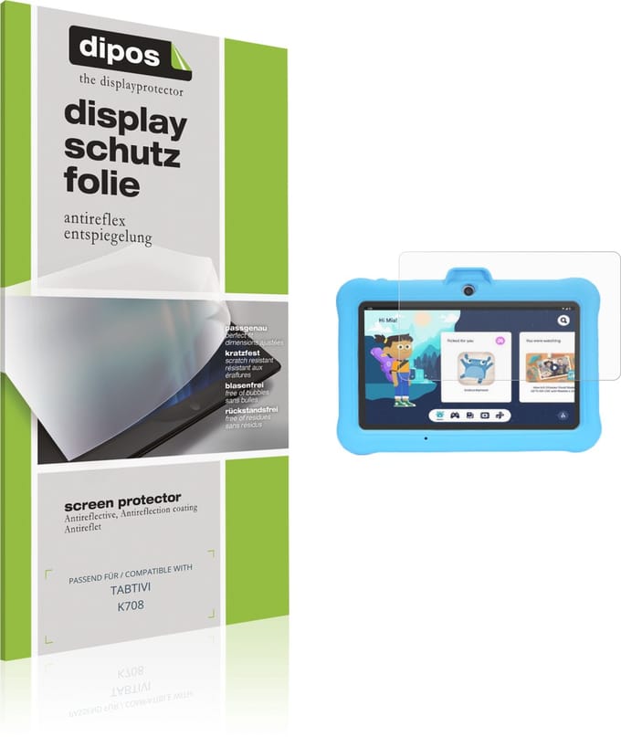dipos – 2x Matte Beschermfolie geschikt voor TABTIVI K708 | Krasbestendige & antireflecterende Screenprotector Ultra-Thin