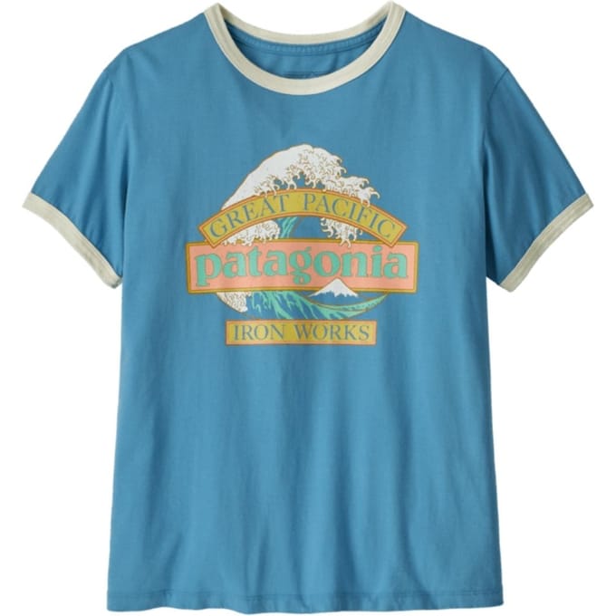 Patagonia Great Waves Ringer T-Shirt blauw
