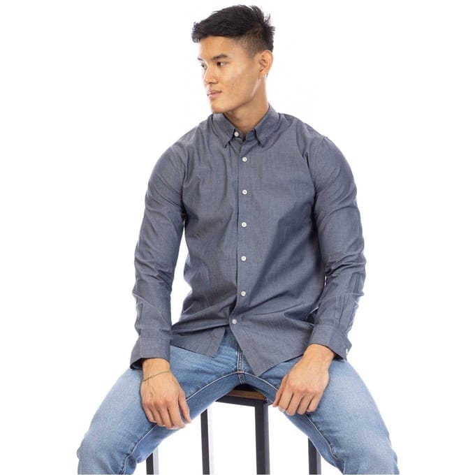 Peter Werth Heren Button-Down overhemd (Donkere Indigo)