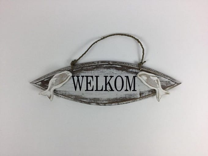 Surfplank 11x36 cm Welkom