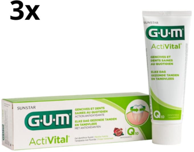 GUM Activital Tandpasta - 3 x 75 ml - Voordeelverpakking
