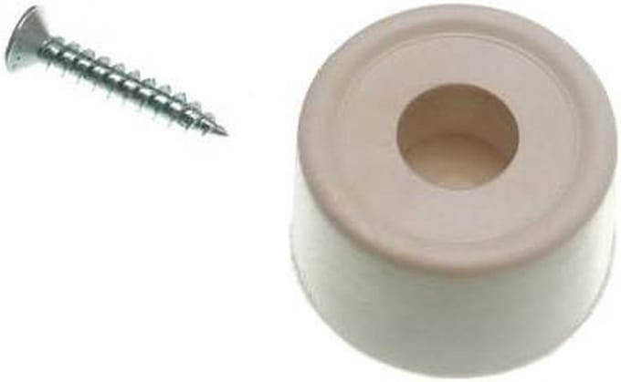 Deurstop Rubber - Deurbeveiliging - Bescherming Kozijn - Inclusief Schroeven - 32 Mm - Wit