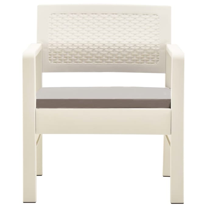 vidaXL - 3-delige - Loungeset - kunststof - wit
