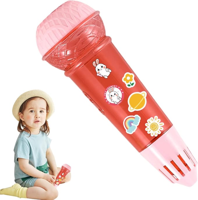 Microfoon Speelgoed - Zang Versterker - Muziek Plezier - Echo Geluidseffecten - 24.5 cm - roze