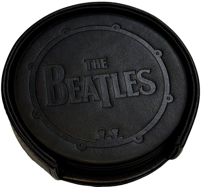 The Beatles - Drum Logo Onderzetter Set - Zwart
