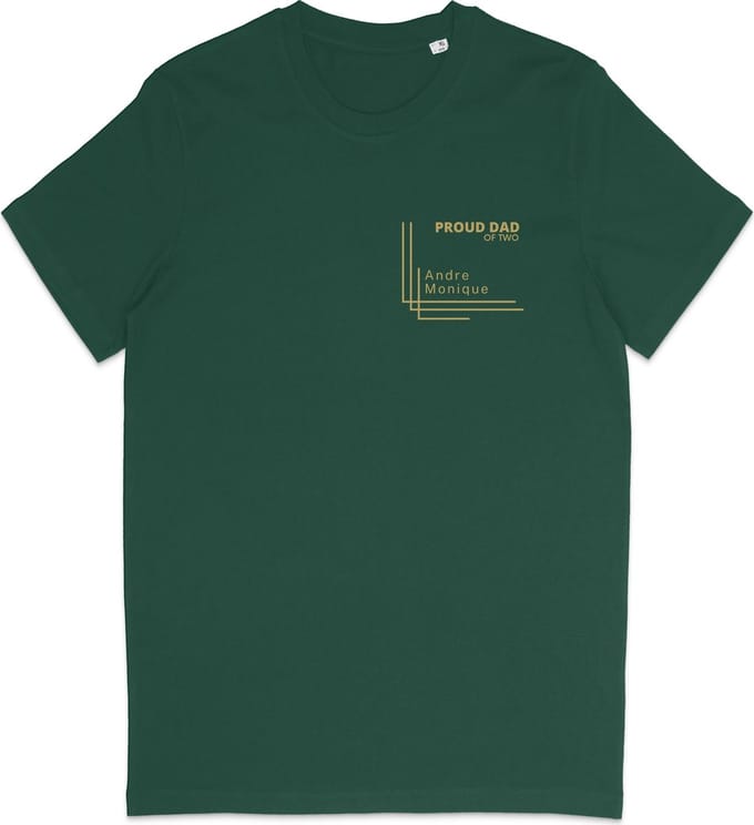T Shirt Heren - Gepersonaliseerd - Trotse Vader Cadeau - Groen - S