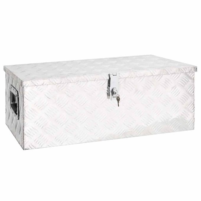 vidaXL - Opbergbox - 80x39x30 - cm - aluminium - zilverkleurig