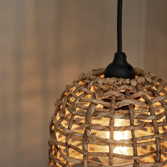PR Home buiten hanglamp Cebu, Ø 17 cm, Lampakanay, stekker
