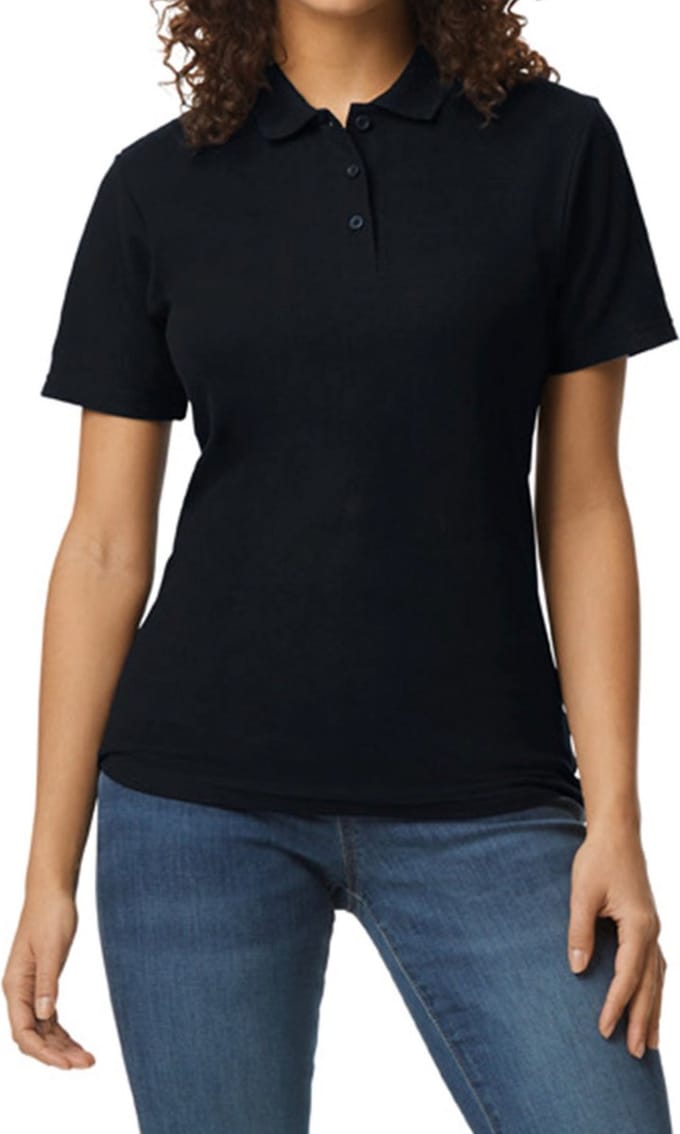 Gildan Damespolo Softstyle Dubbele piqué GI64800L - Black - M