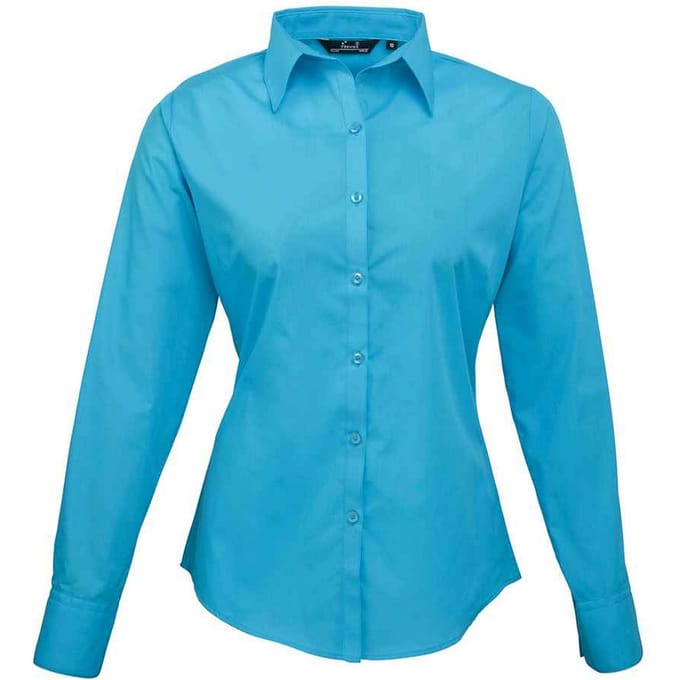 Premier Dames/Dames Shirt Met Lange Mouwen (Turquoise)
