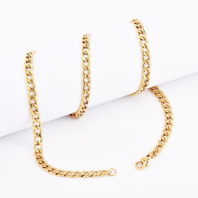 ABkettinkjes - Schakelketting - Basic - kettinkje - Gold plated - 18K - Verguld