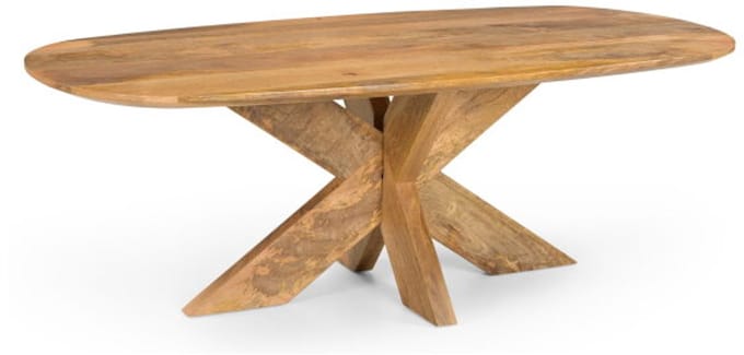 Salontafel Deens Ovaal Runa met Houten Onderstel 130