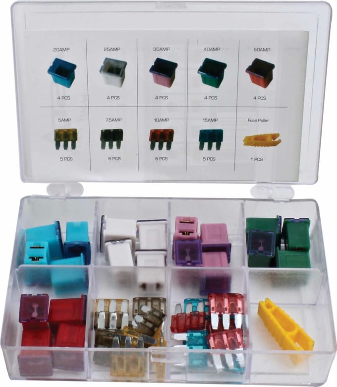 auto zekering set - 41 delig - micro steek zekering - m-type - asta