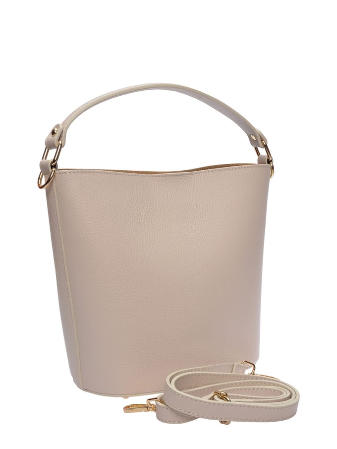 Luisa Vannini Beige Rundleer Tas