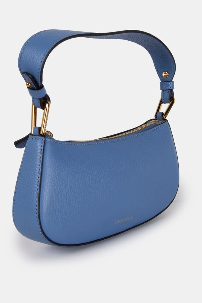 COCCINELLE Leren Schoudertas Avondtas Merveille Mini Bag Azul Blauw