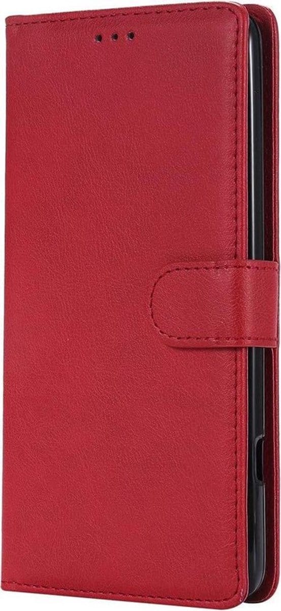 HB Hoesje Geschikt voor Samsung Galaxy Note 10 - Portemonnee met Pasjeshouder en Magneetsluiting - Wallet Case - Rood