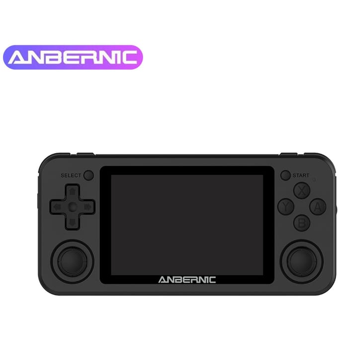 ANBERNIC draagbare gameconsole, draagbare gameconsole met 3,5 inch IPS-scherm dubbele 3D-rocker zwart