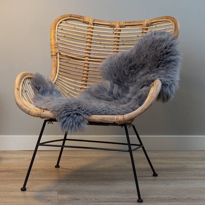 WOOOL Schapenvacht - Australisch Grijs M (100x60cm) 100% Echt - Vloerkleed - ECO+