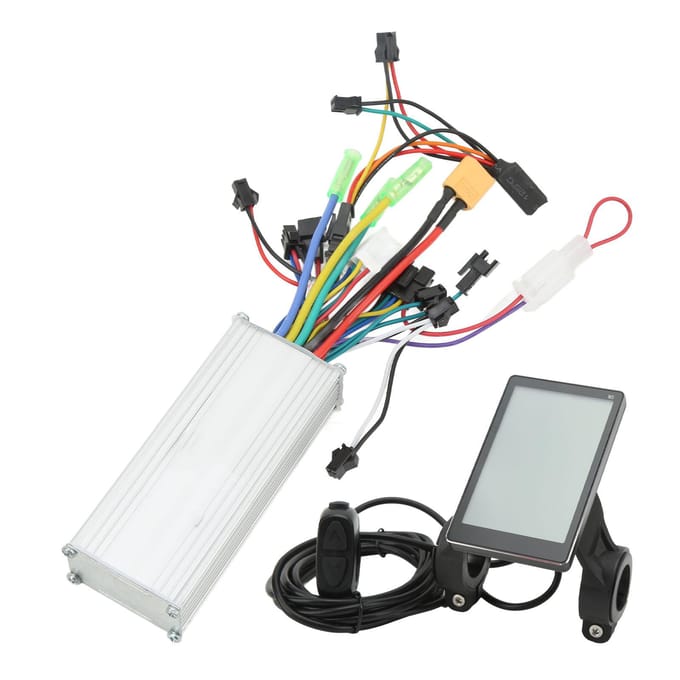 36V 48V 500W Elektrische Fiets Motor Borstelloze Controller LCD Display Kit voor 22.5mm Stuur black