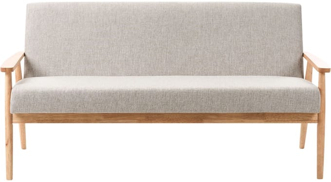 ESRUM - Driezitsbank - Grijs/Lichtbruin- Polyester