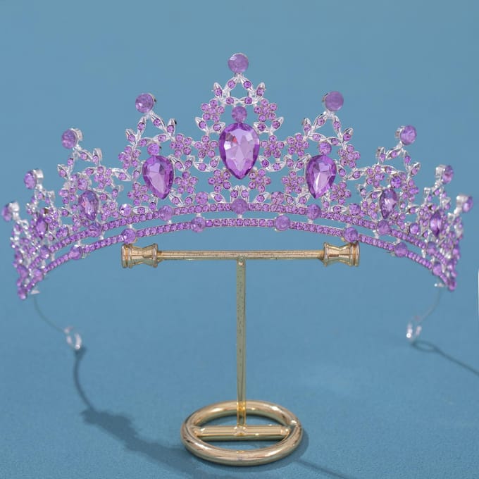 Bruidskroon Tiara Barok Strass Kroon Haaraccessoires Bruidsjurk Prinses Haarband Accessoires gray