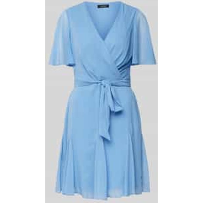 Knielange wikkeljurk in chiffon, model 'WANDELLA'