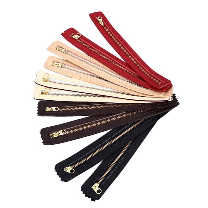 10 stuks DIY Leer Rits Modieus Casual Eenvoudige Stijl Echt Leer Rits voor Tassen Kleding beige
