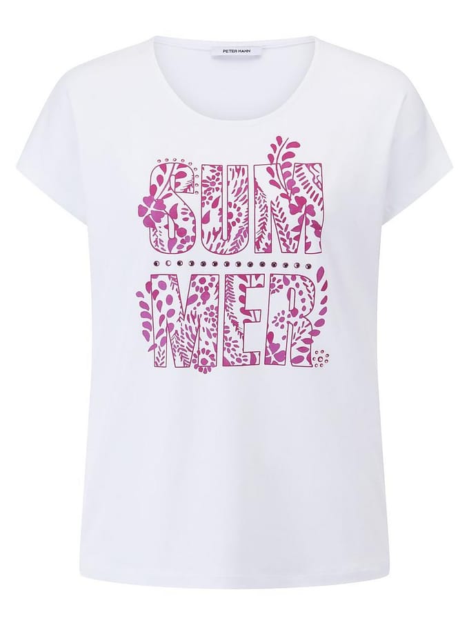 Shirt ronde hals Van Peter Hahn wit