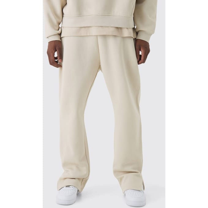 330GSM Regular Fit Split Hem Jogger | Stone | Size Small