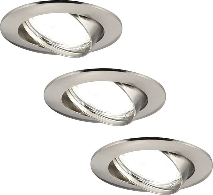Ledvion - 3X LED Inbouwspot Amsterdam - RVS - Dimbaar - 3W - 4000K - Ø82 mm
