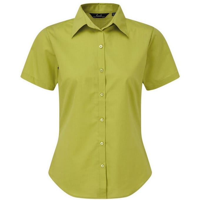 Premier Popeline blouse met korte mouwen / Gewoon werkoverhemd (Kalk)