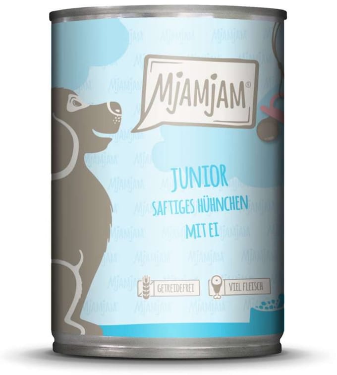 MjAMjAM Dog - Smakelijke Maaltijden Junior Blik 6x400g - Kip & Ei