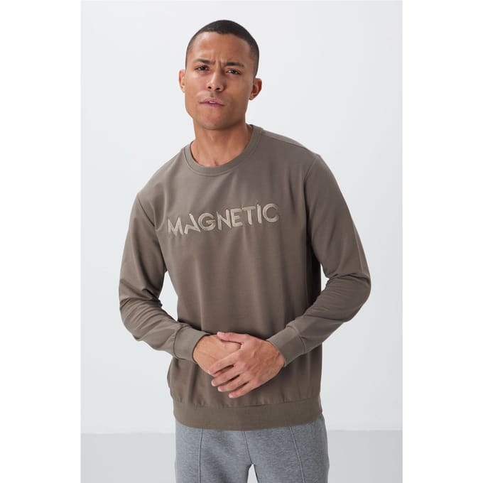 Heren Geprinte Ronde Hals Sweatshirt