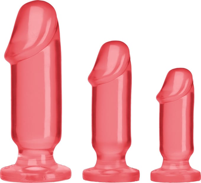 Doc Johnson Crystal Jellies Buttplug/anaaldildo Anal Starter Kit roze - 9,65 cm