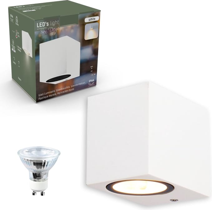 Proventa Ambiance LED Muurlamp met Koel wit licht - Binnen & Buiten - Wit