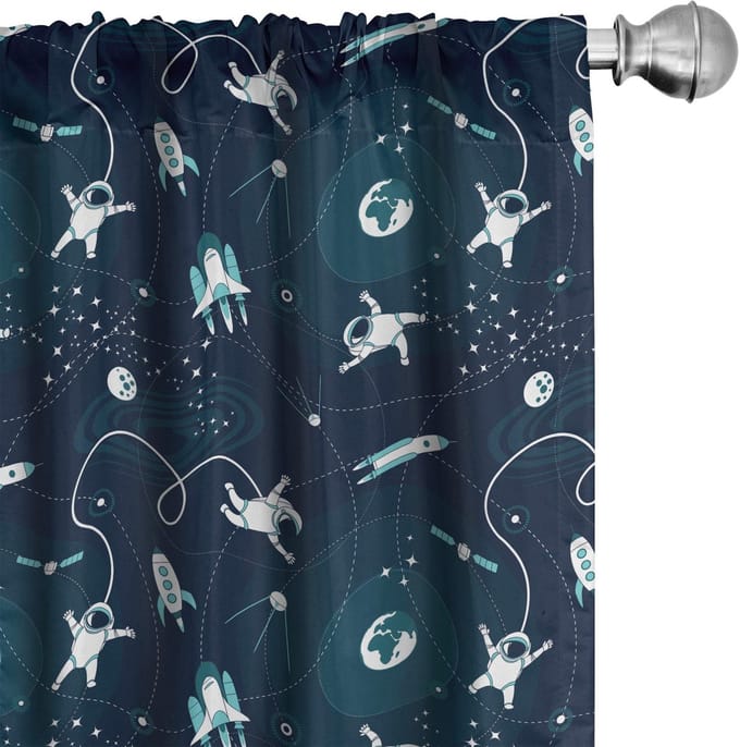 ABAKUHAUS Orbit – Gordijnen 2x75x245 cm – Microvezel – Donker teal