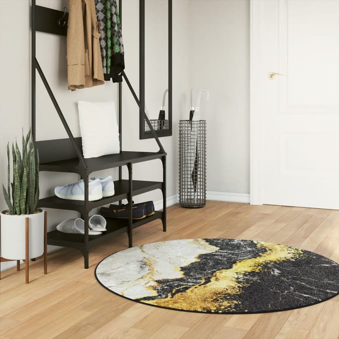 vidaXL - Vloerkleed - wasbaar - Ø - 120 - cm - meerkleurig