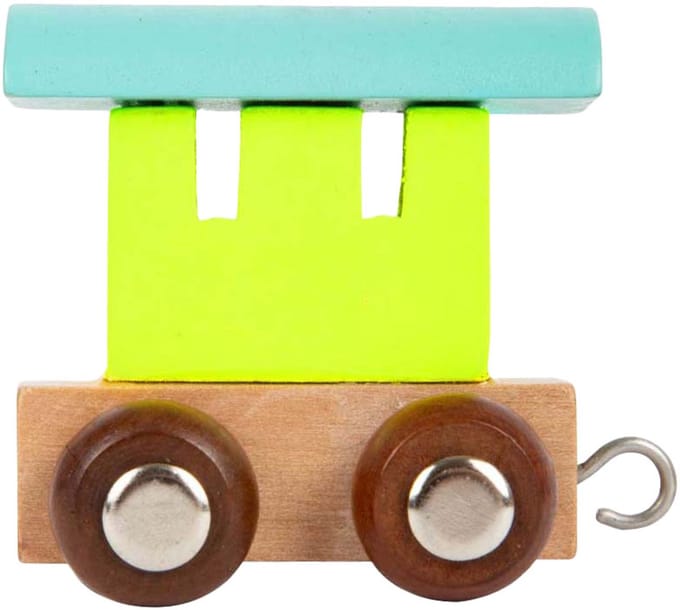 Small Foot - Wooden Letter Train Wagon Colored - 12 pieces