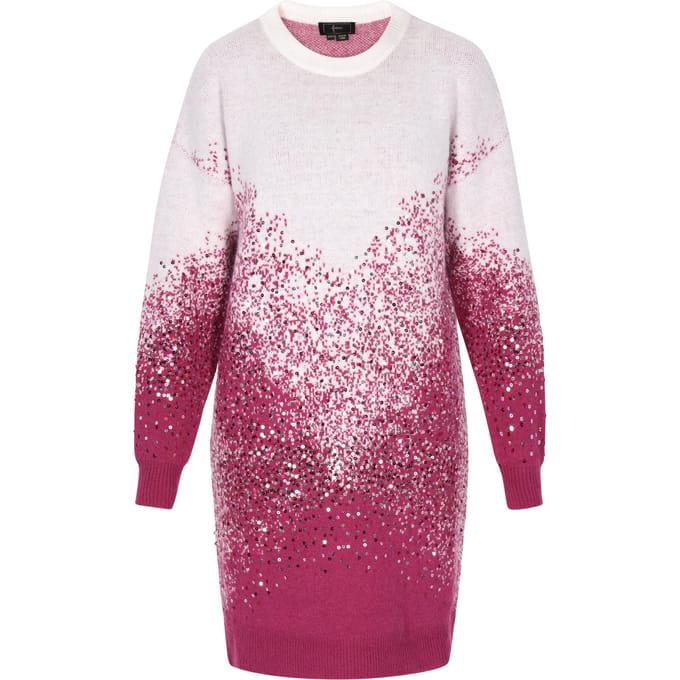 Faina Jurk Dames GEBROKEN WIT FUCHSIA