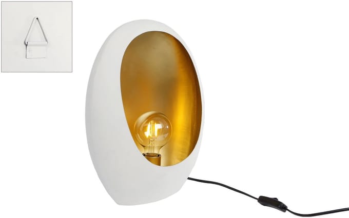Tafellamp Pim wit/goud metaal 27x16x38cm