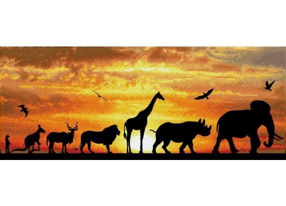 DIAMOND DOTZ African Sky - Diamond Painting - 18.910 Dotz - 72x22 cm