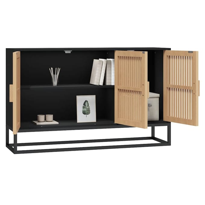 vidaXL - Dressoir - 105x30x65 - cm - bewerkt - hout - zwart