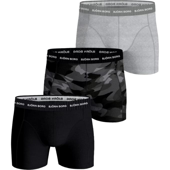 Björn Borg - Heren Onderbroeken 3-Pack Boxers - Grijs - Maat S