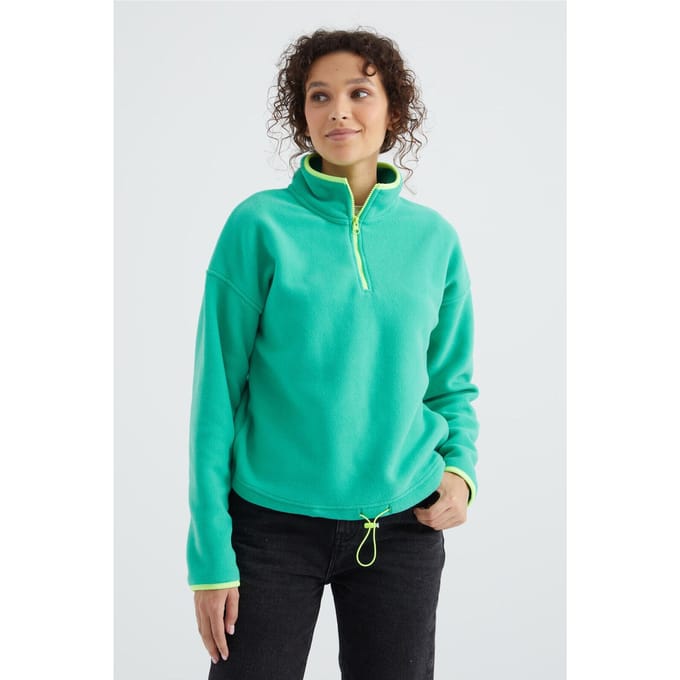 Overmaatse Pluche Half-zip Sweatshirt